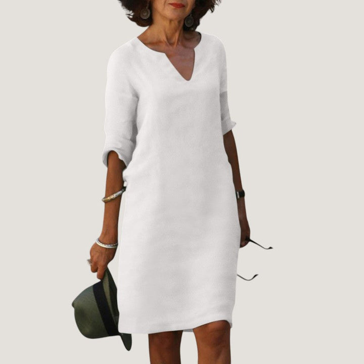 Raphaela Elegant Lightweight V Neck Midi Dress - image 11