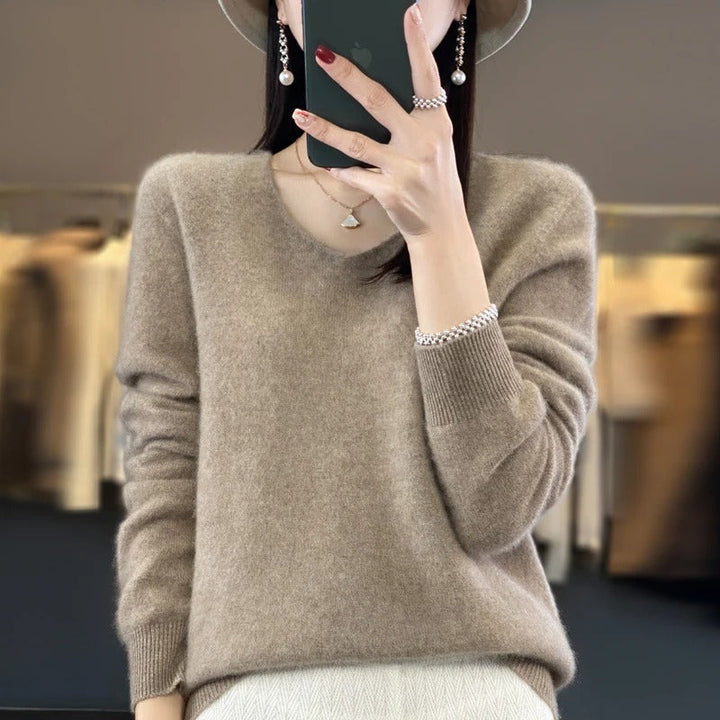 Marianne Elegant Pure Wool V Neck Jumper - image 15