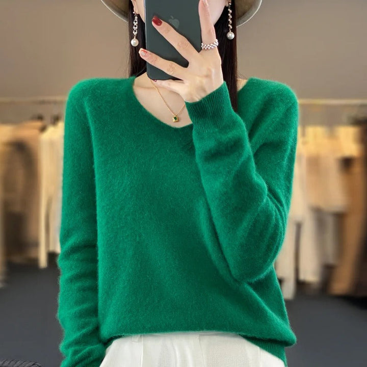 Marianne Elegant Pure Wool V Neck Jumper - image 4