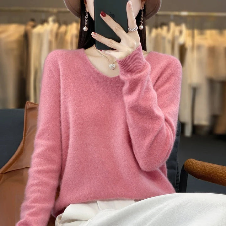 Marianne Elegant Pure Wool V Neck Jumper - image 5