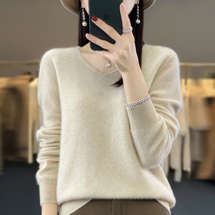 Marianne Elegant Pure Wool V Neck Jumper - image 6