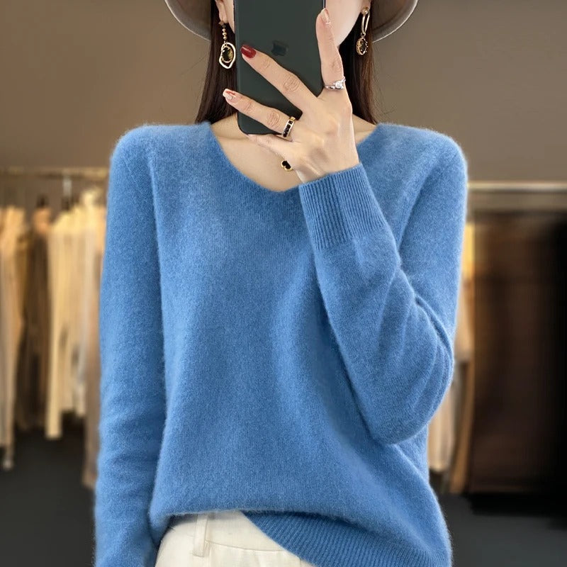 Marianne Elegant Pure Wool V Neck Jumper - image 8