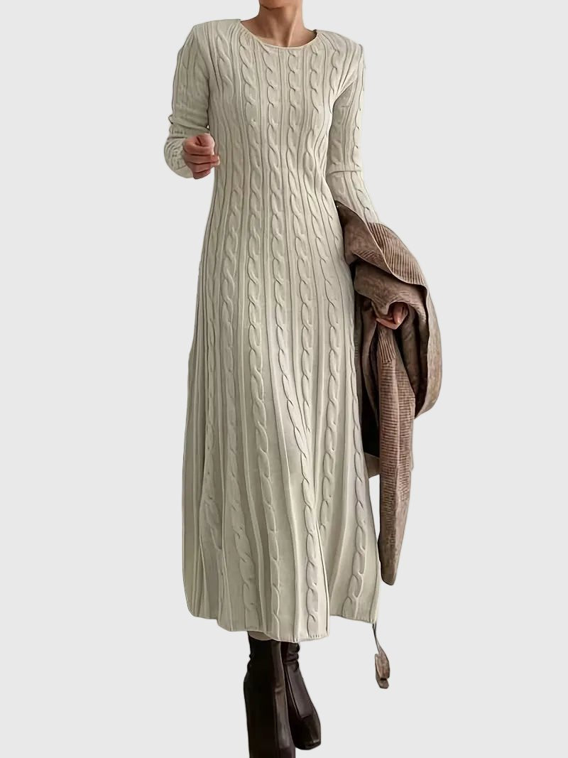 Rhea fitted cable knit maxi dress