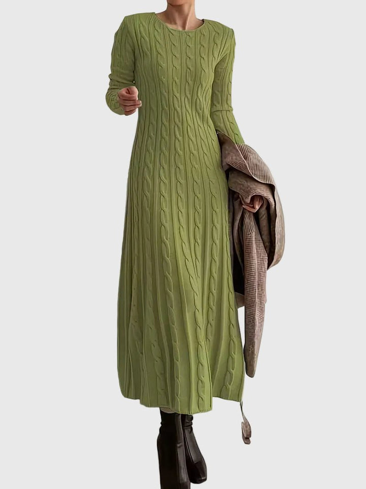 Rhea fitted cable knit maxi dress – image 2