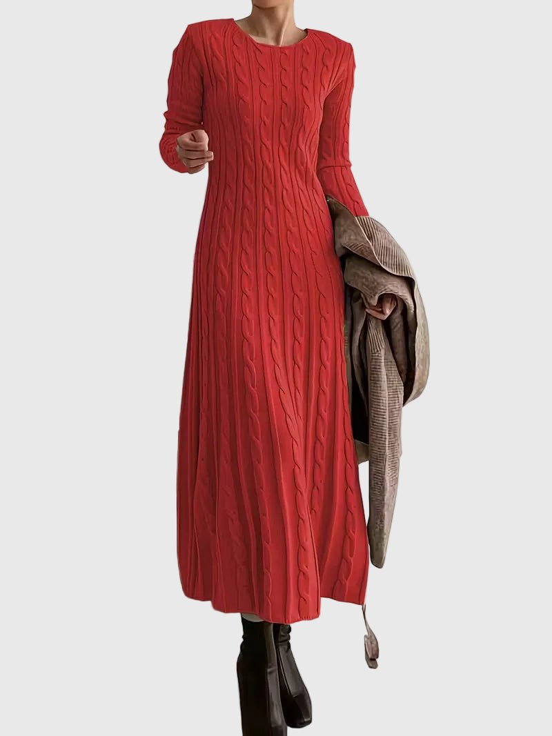 Rhea fitted cable knit maxi dress – image 3