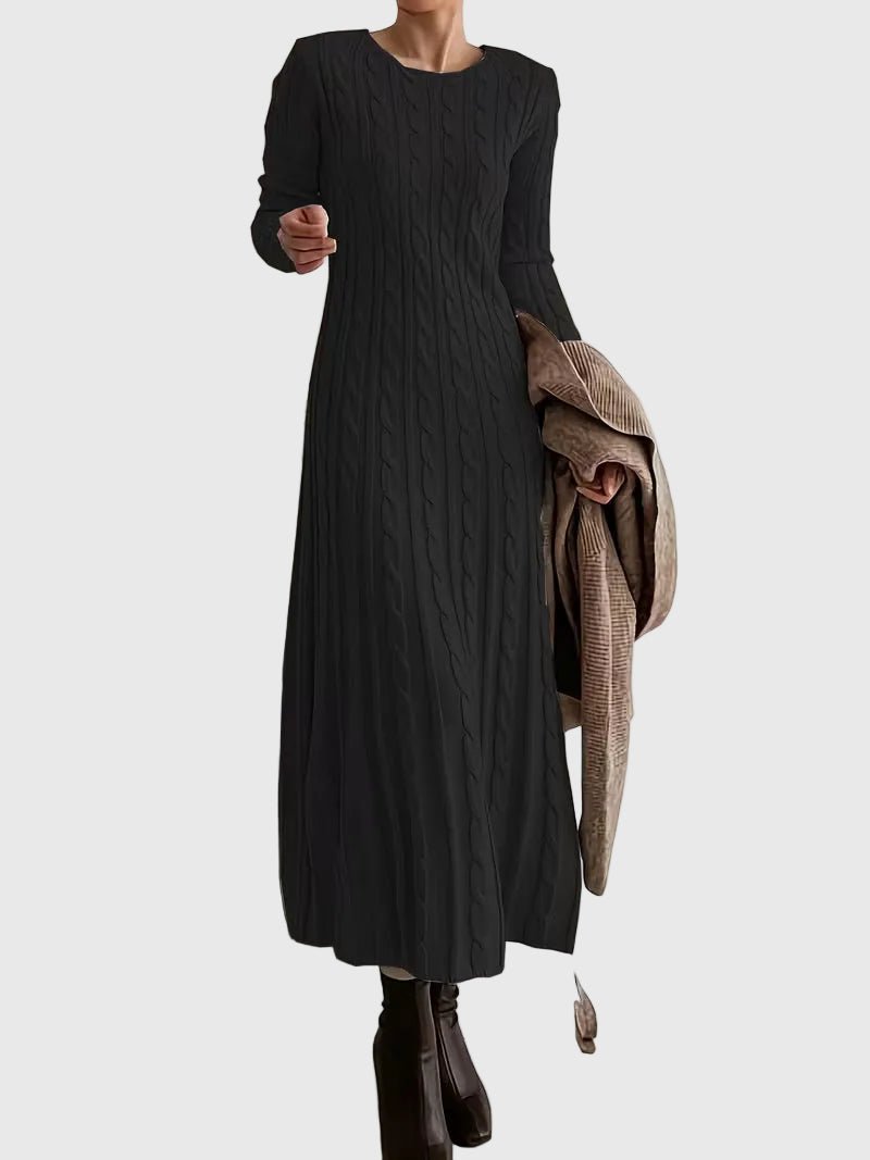 Rhea fitted cable knit maxi dress – image 4