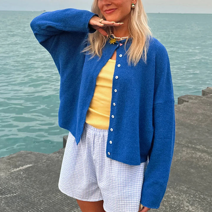 Idalia relaxed knit cardigan with collar