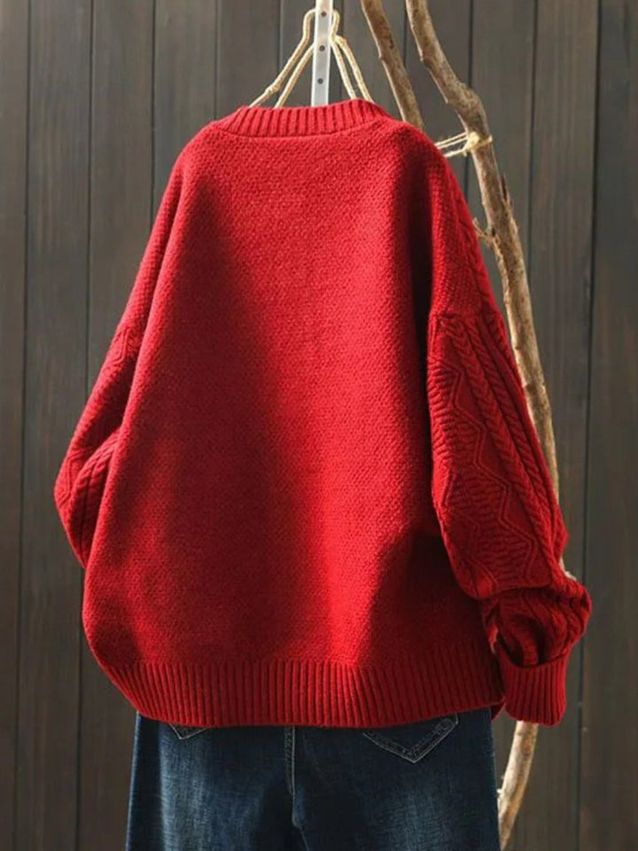Anwen Elegant Oversized Cable Knit Button Cardigan - image 3