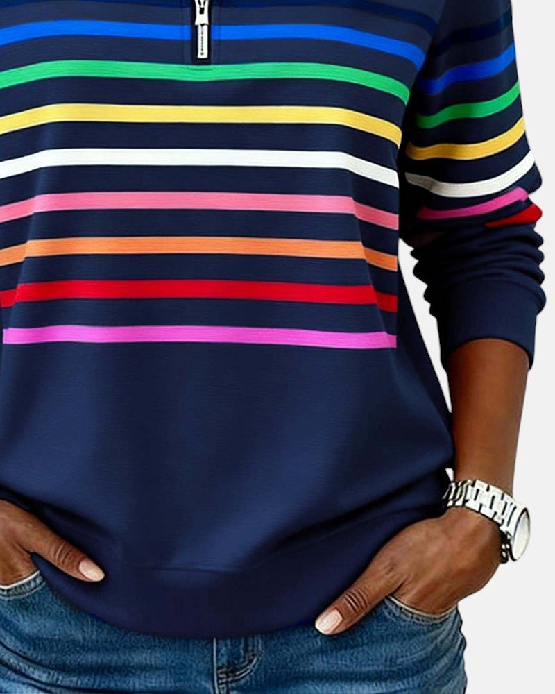 Jonna striped quarter zip sweatshirt – image 11