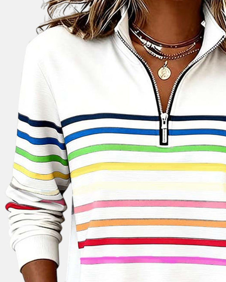 Jonna striped quarter zip sweatshirt – image 12