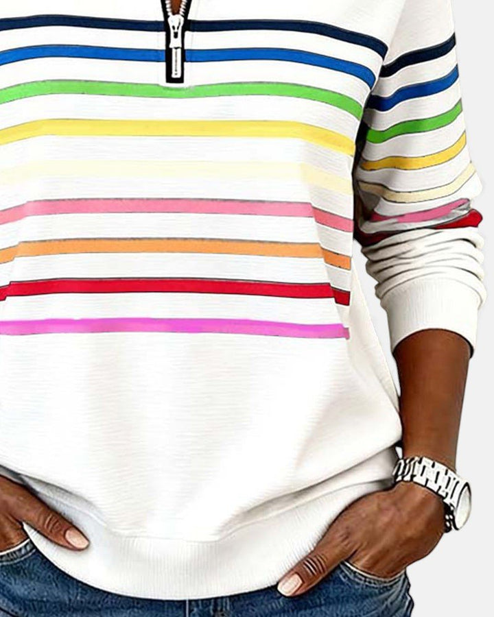 Jonna striped quarter zip sweatshirt – image 13