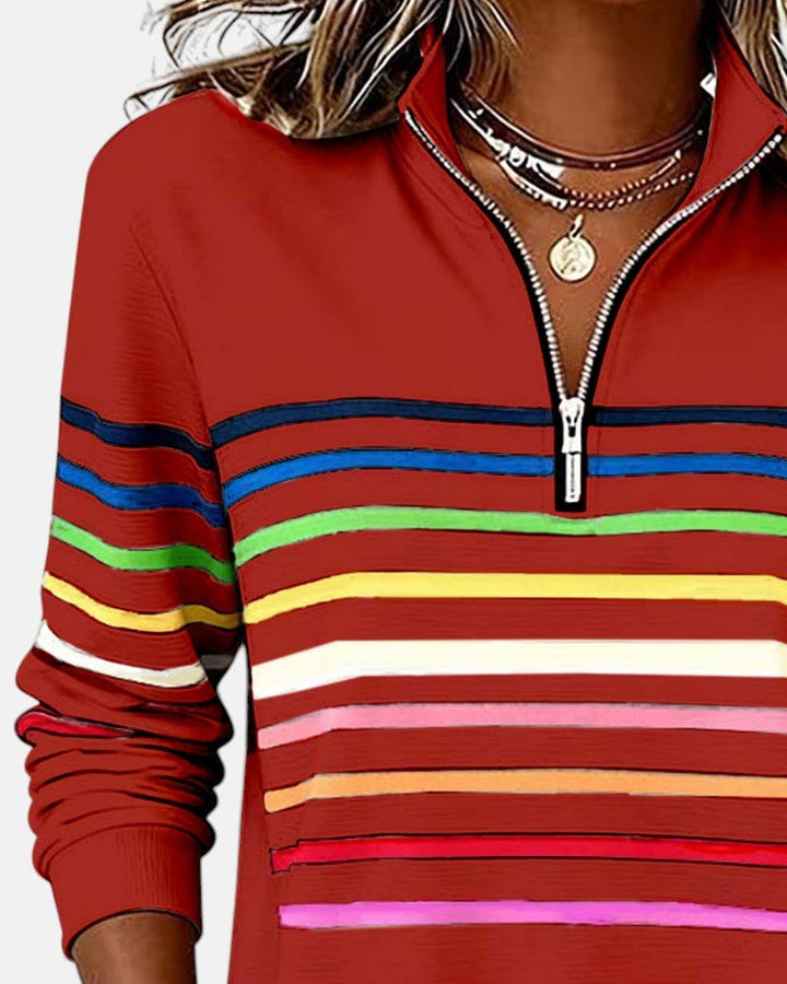 Jonna striped quarter zip sweatshirt – image 14
