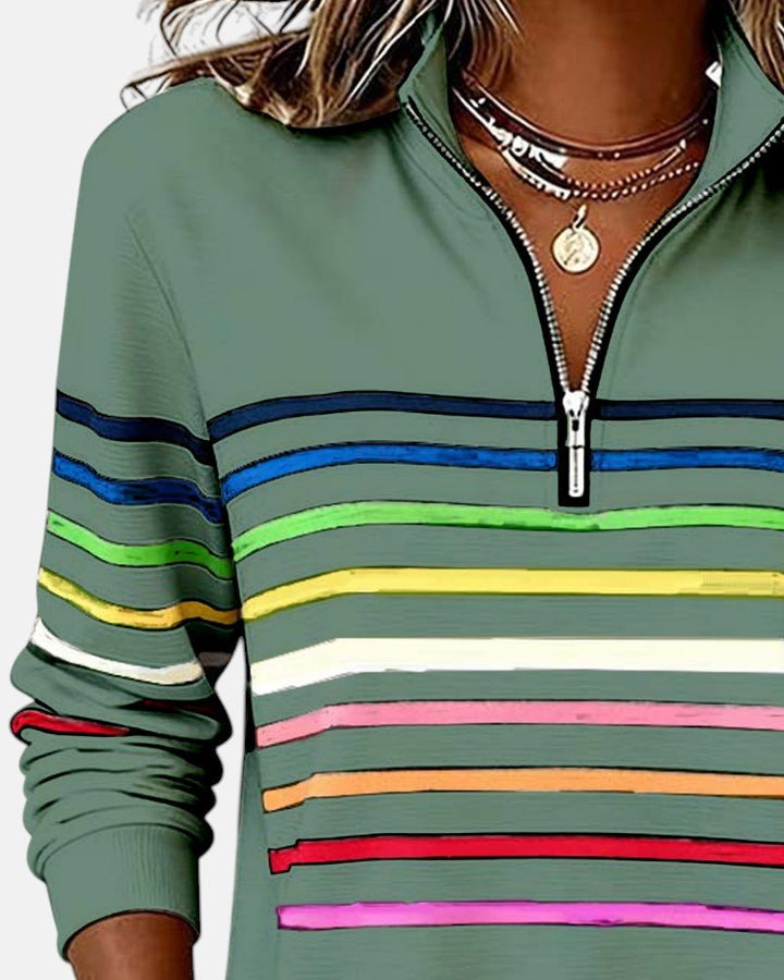 Jonna striped quarter zip sweatshirt – image 17