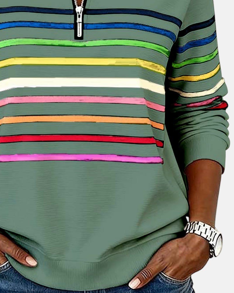 Jonna striped quarter zip sweatshirt – image 18