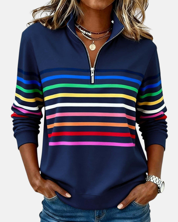 Jonna striped quarter zip sweatshirt – image 3