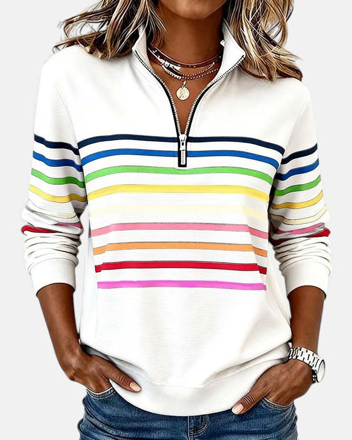 Jonna striped quarter zip sweatshirt – image 4
