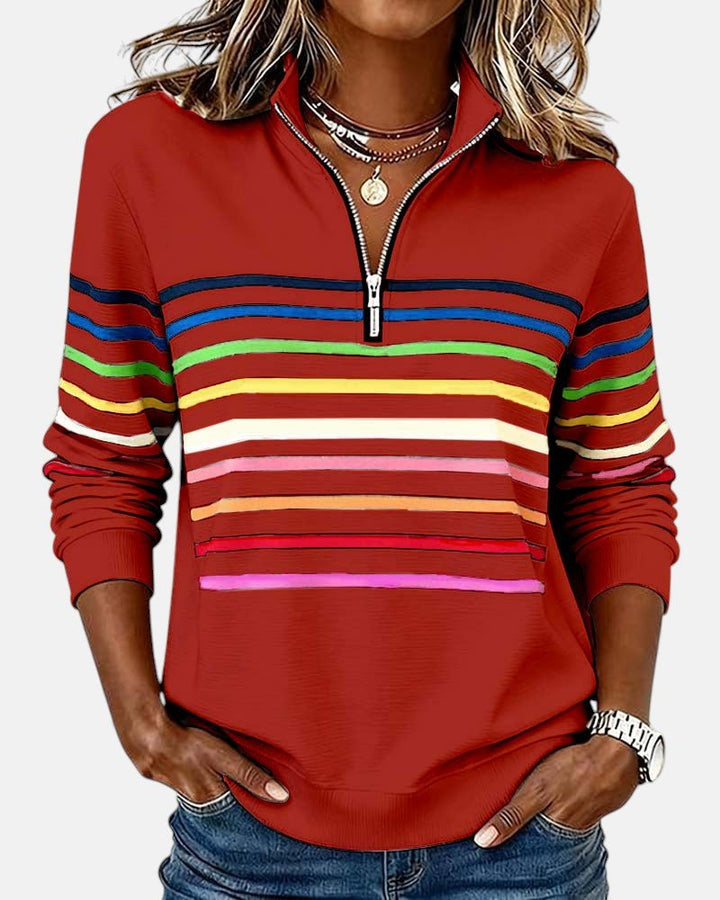 Jonna striped quarter zip sweatshirt – image 5