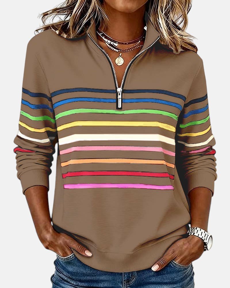 Jonna striped quarter zip sweatshirt – image 6