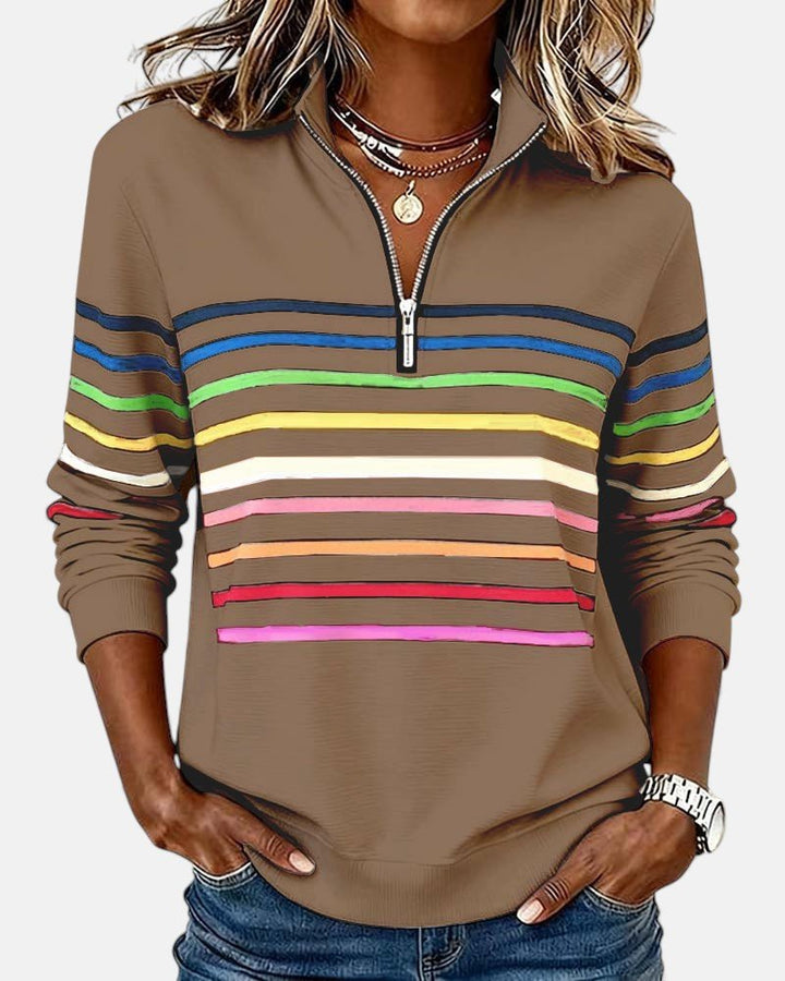 Jonna striped quarter zip sweatshirt – image 6