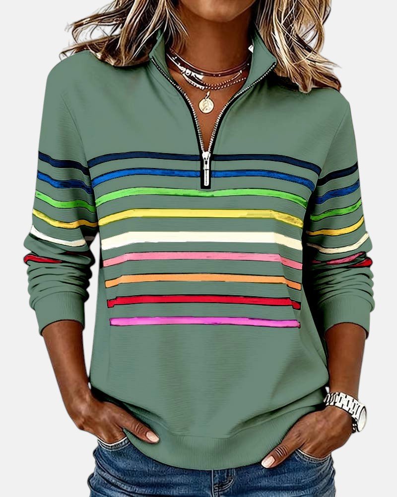 Jonna striped quarter zip sweatshirt – image 7