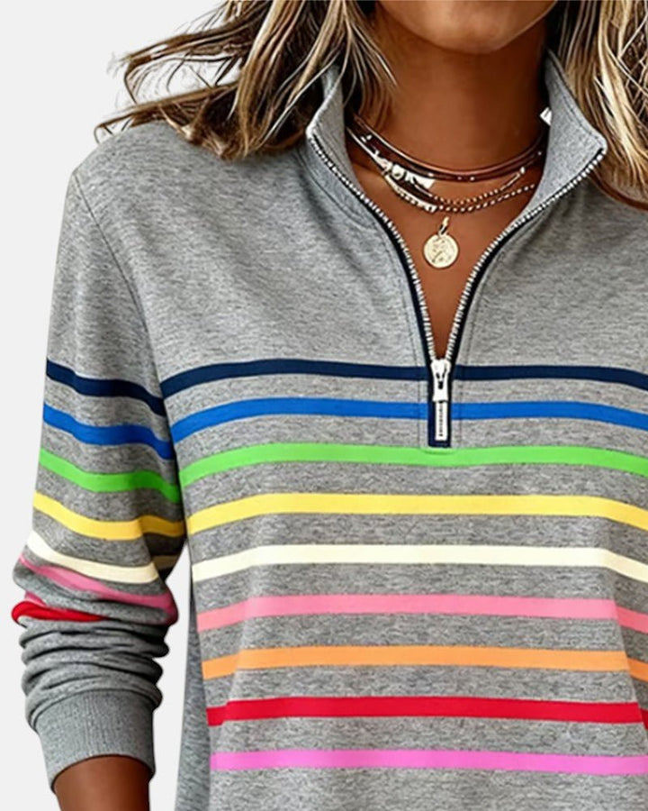 Jonna striped quarter zip sweatshirt – image 8