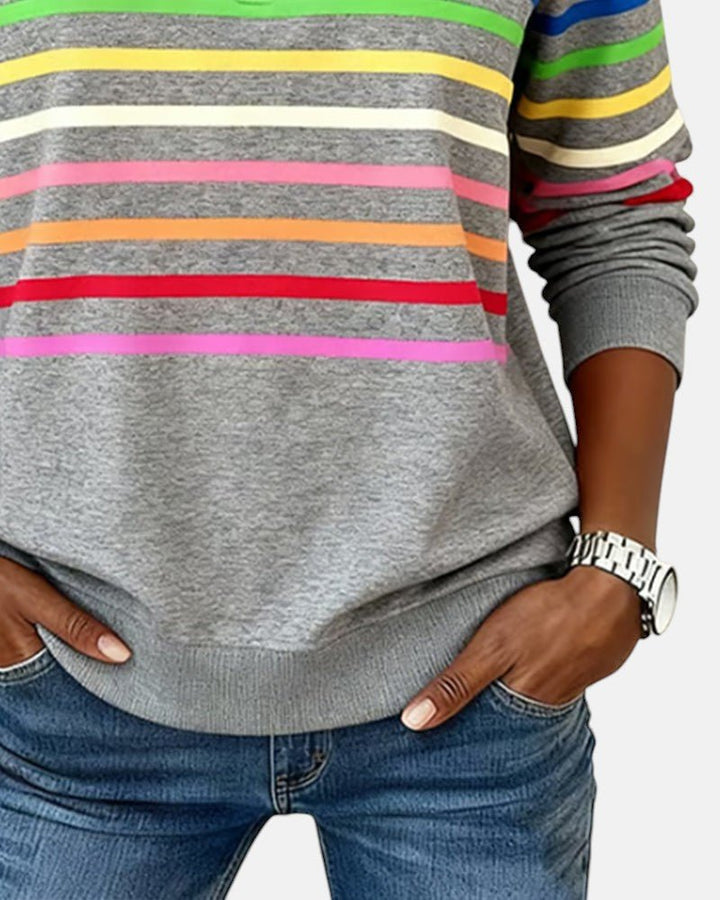 Jonna striped quarter zip sweatshirt – image 9