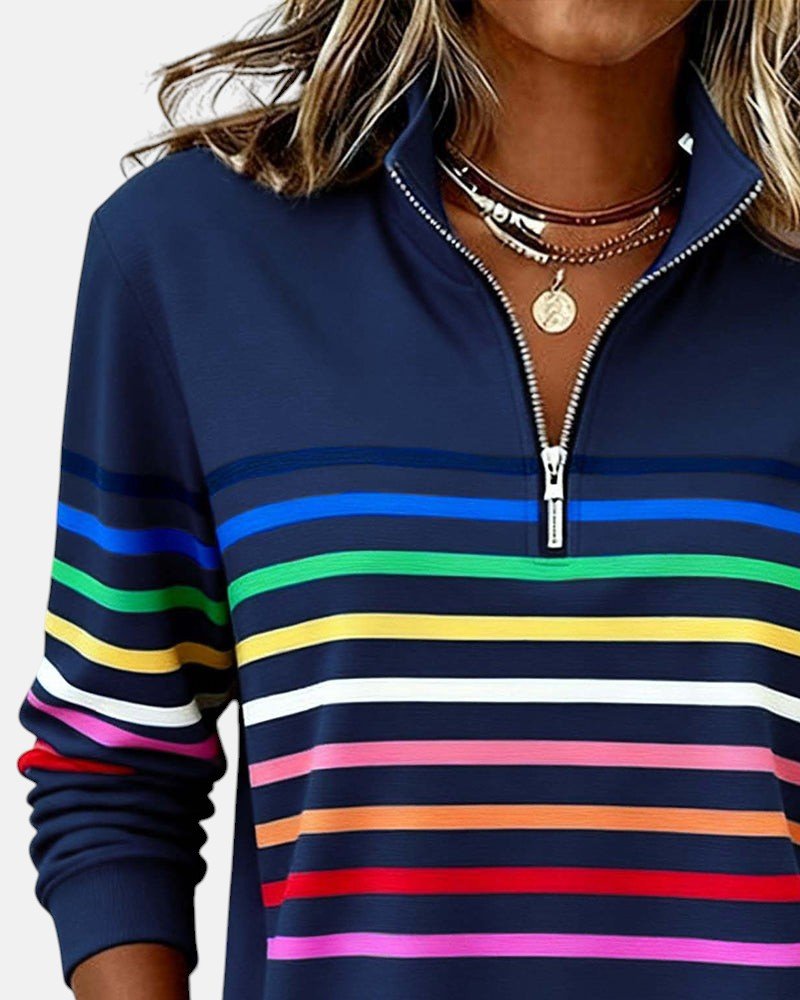 Jonna striped quarter zip sweatshirt – image 10