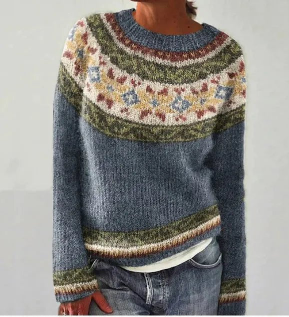 Tegan Elegant Retro Striped Boat Neck Jumper - image 5