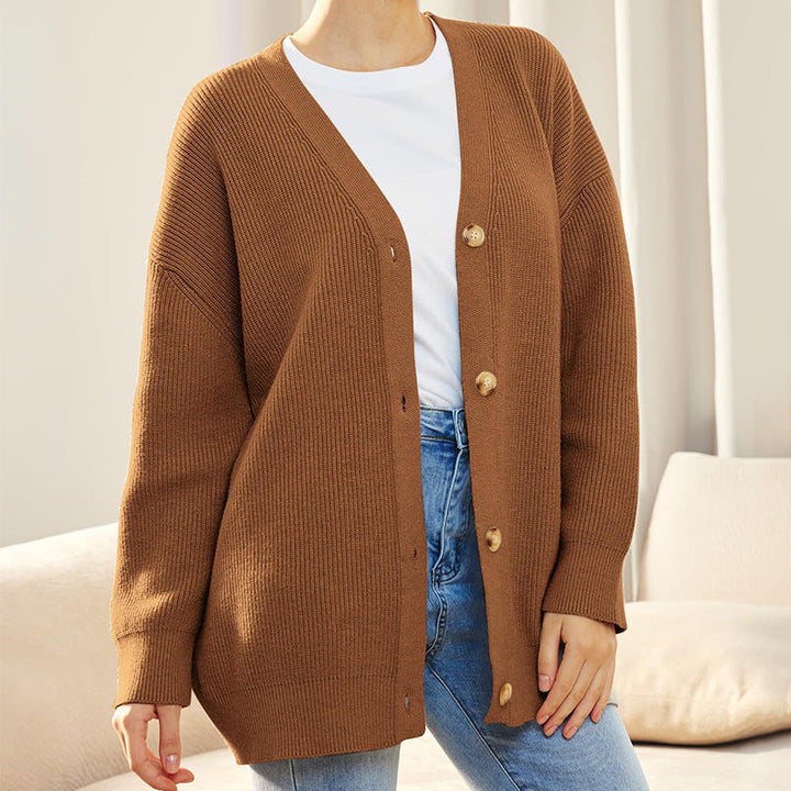 Hedvig ribbed V neck cardigan – image 6
