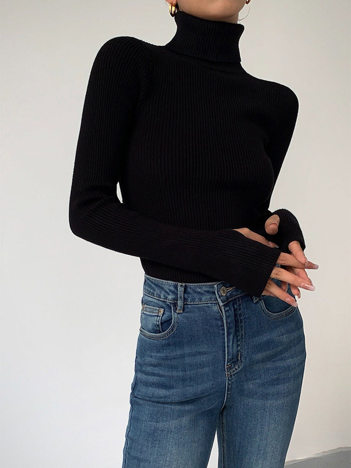 Elin Elegant Fine Ribbed Turtleneck Jumper - image 6