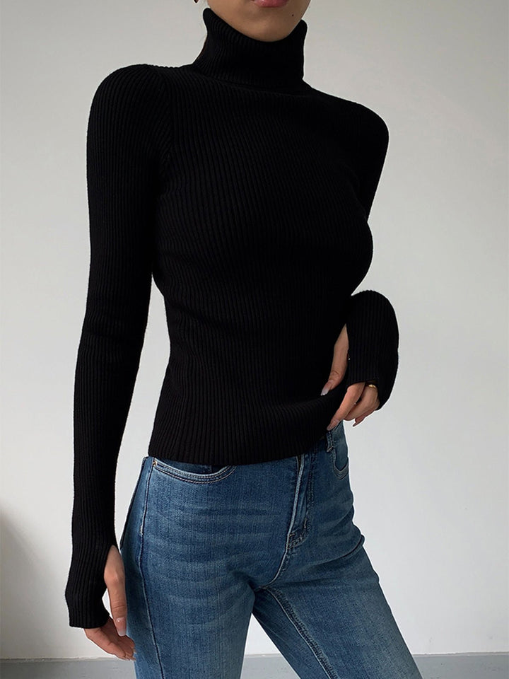 Elin Elegant Fine Ribbed Turtleneck Jumper - image 7